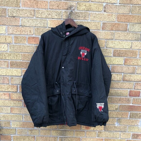 Vintage Chicago Bulls Jacket NBA X Competitor Big Logo Coat XL - Picture 3 of 11